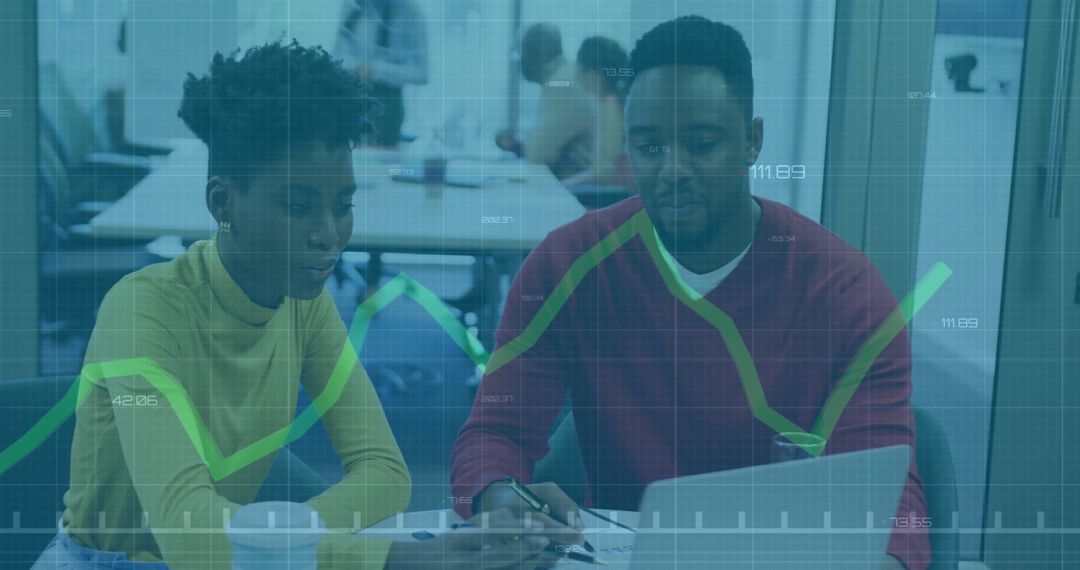 Diverse Professionals Analyzing Financial Data and Trends