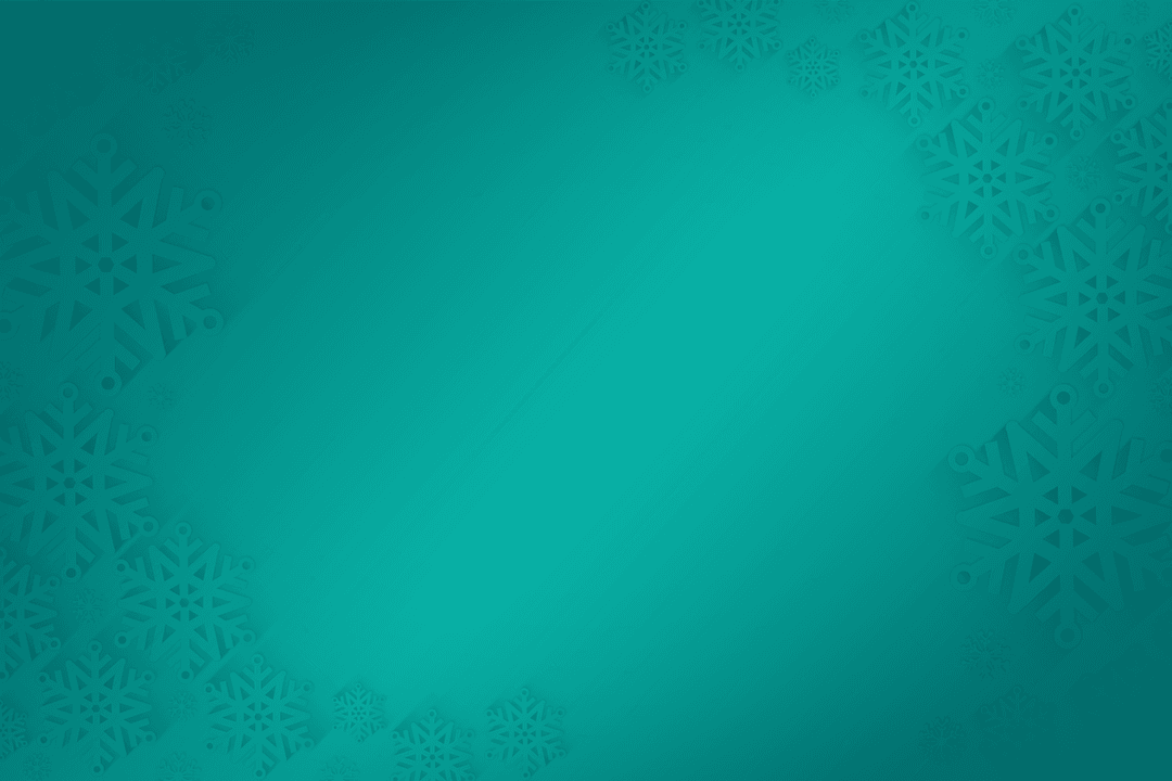 Winter Green Banner with Snowflakes on Transparent Background
