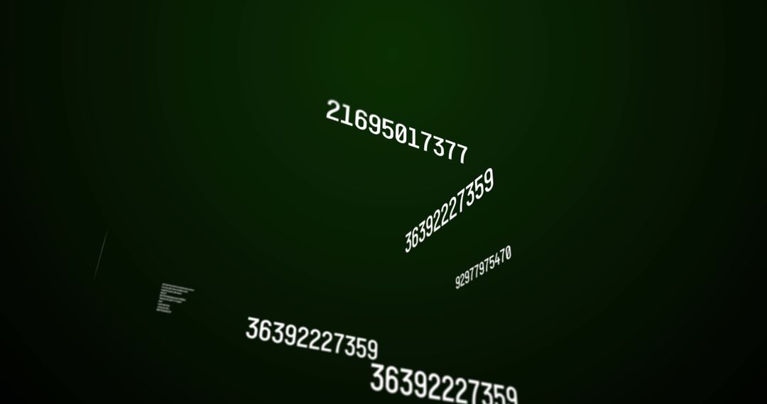 Digital Numbers Floating on Dark Background for Tech Concept