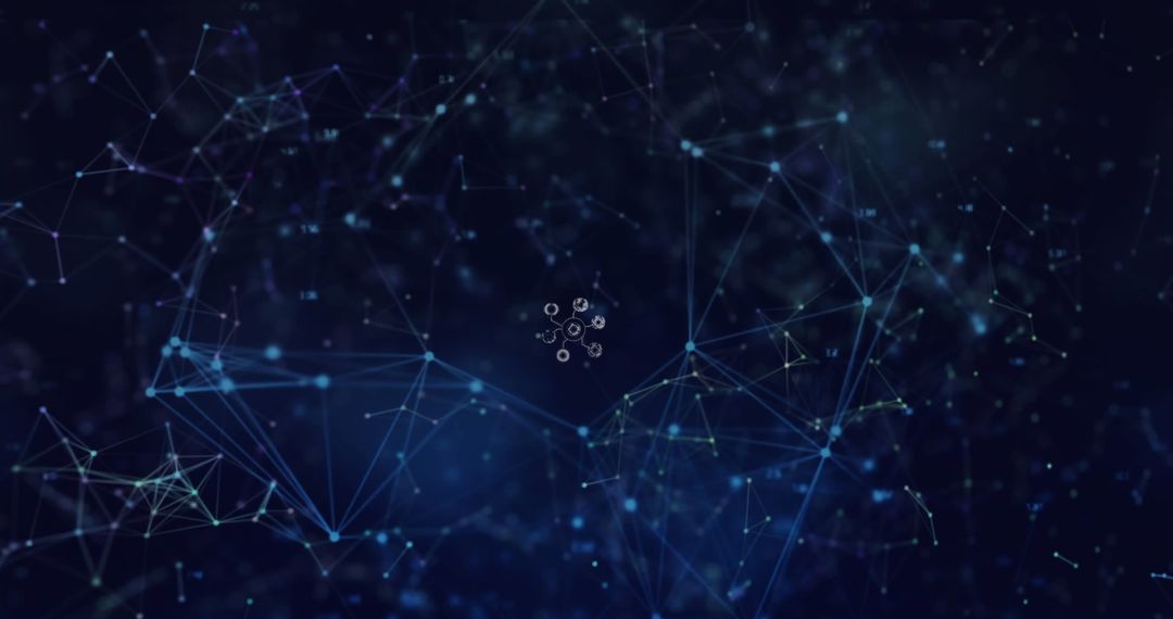 Abstract Digital Network Network with Blue and Purple Nodes and Connections