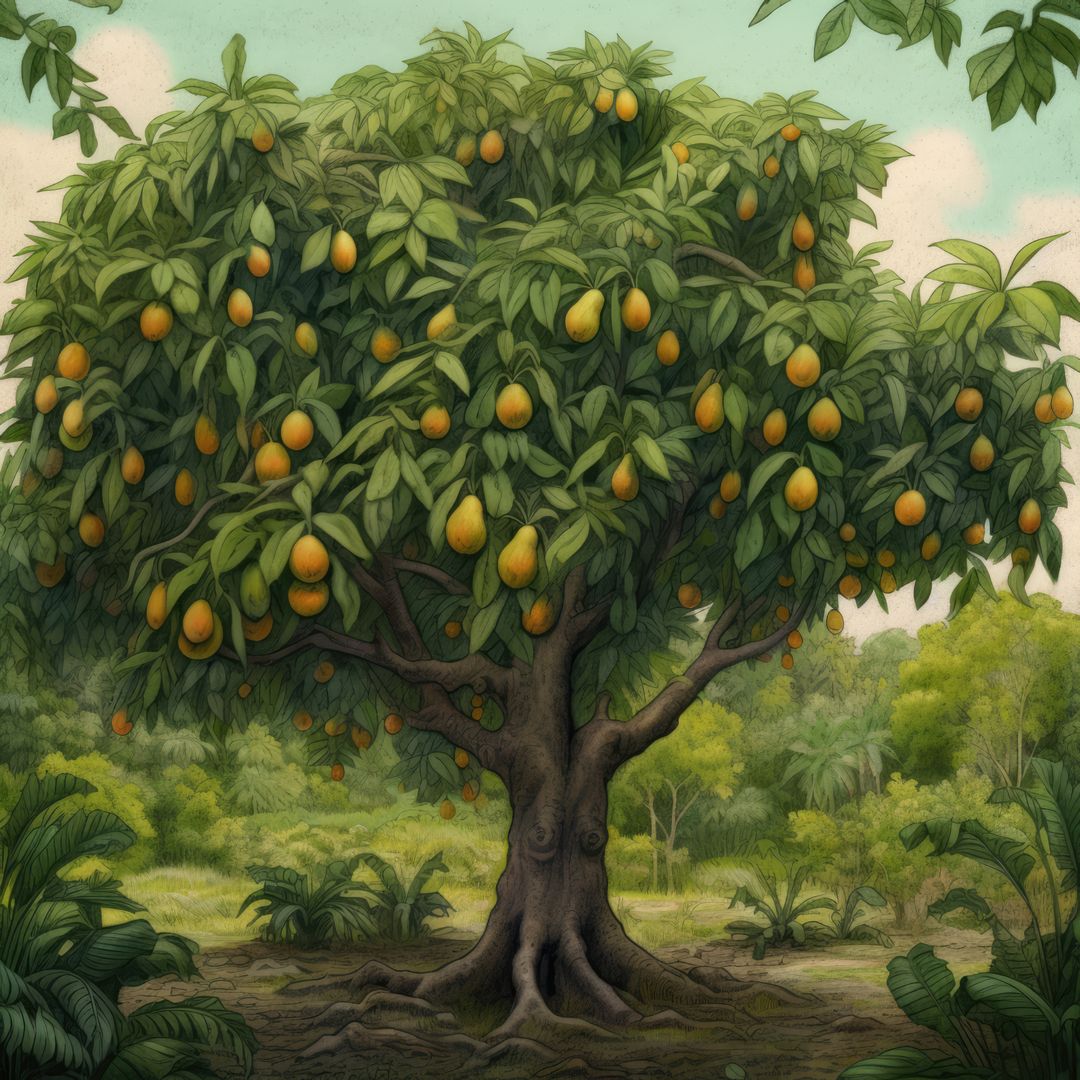 Mango tree with fruit in nature, created using generative ai technology - Free Images, Stock Photos and Pictures on Pikwizard.com