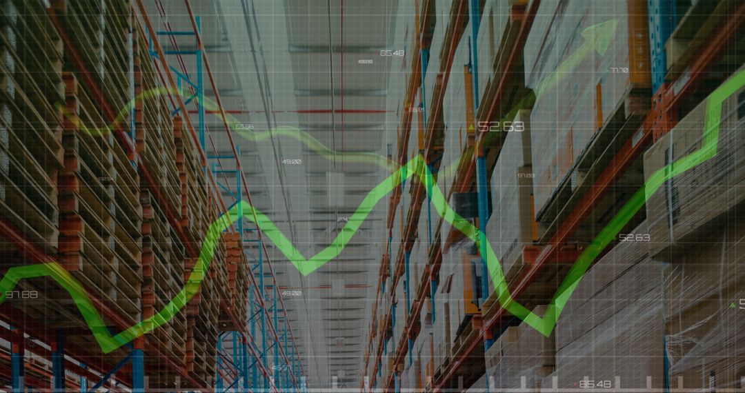 Growth of Inventory Management in Warehouse Concept with Rising Stock Market Graph - Free Images, Stock Photos and Pictures on Pikwizard.com