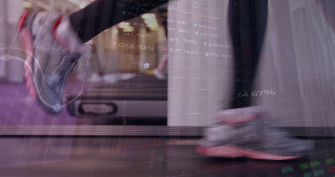 Treadmill Exercise with Financial Graph Overlay