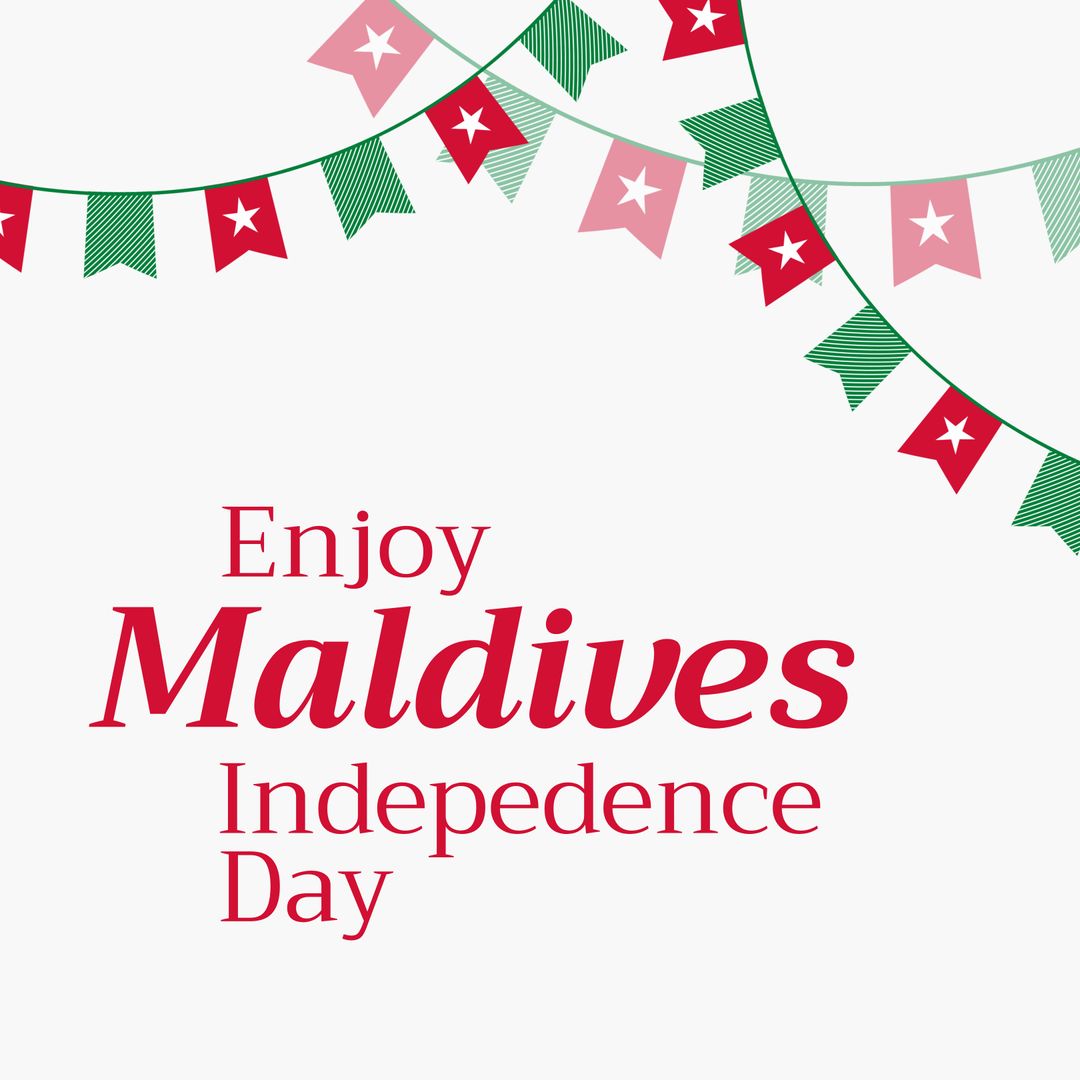 Maldives Independence Day Celebration with Flag Buntings
