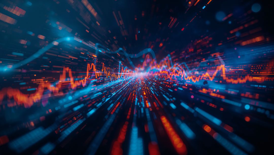 Futuristic Neon Data Visualizing Digital Analytics