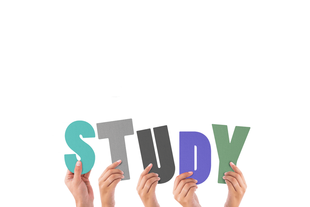 Hands Holding Transparent Word Study for Education Concept