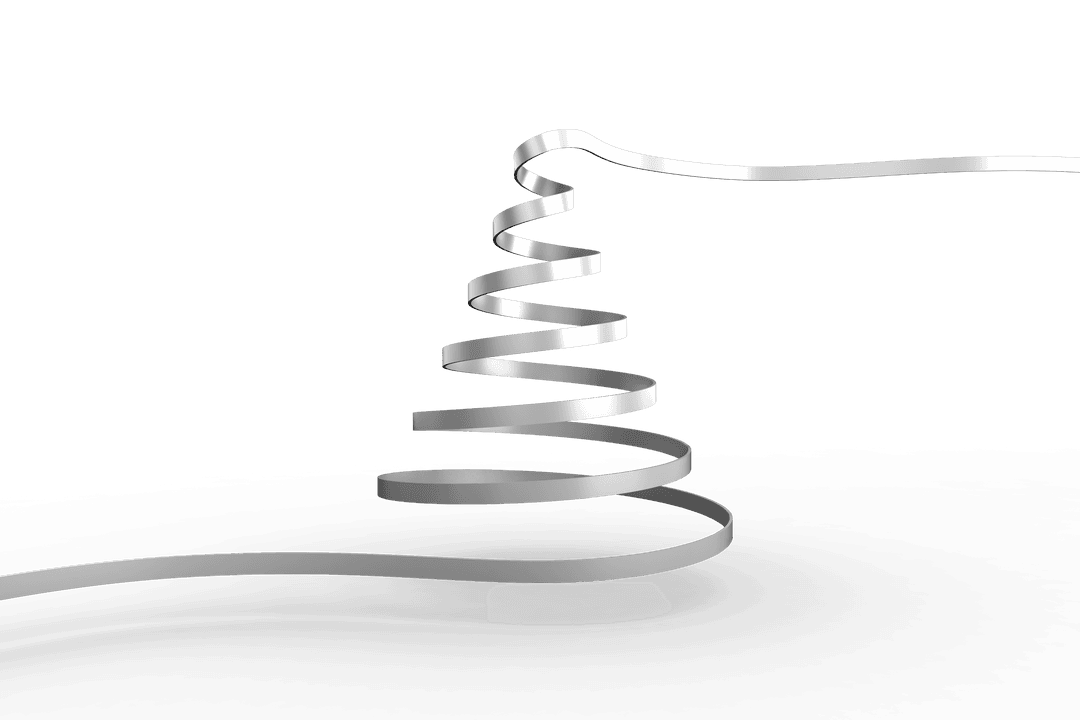 Transparent Silver Ribbon in Christmas Tree Shape for Celebrations