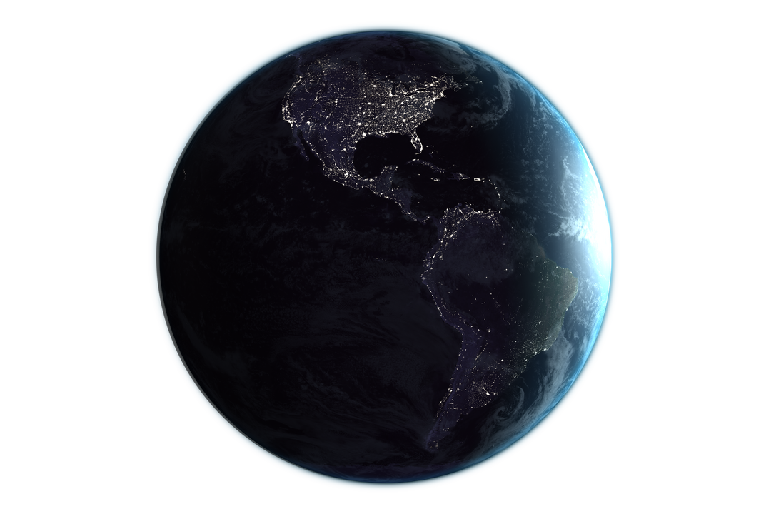 Transparent Earth from Space with Night Lights - Download Free Stock Images Pikwizard.com