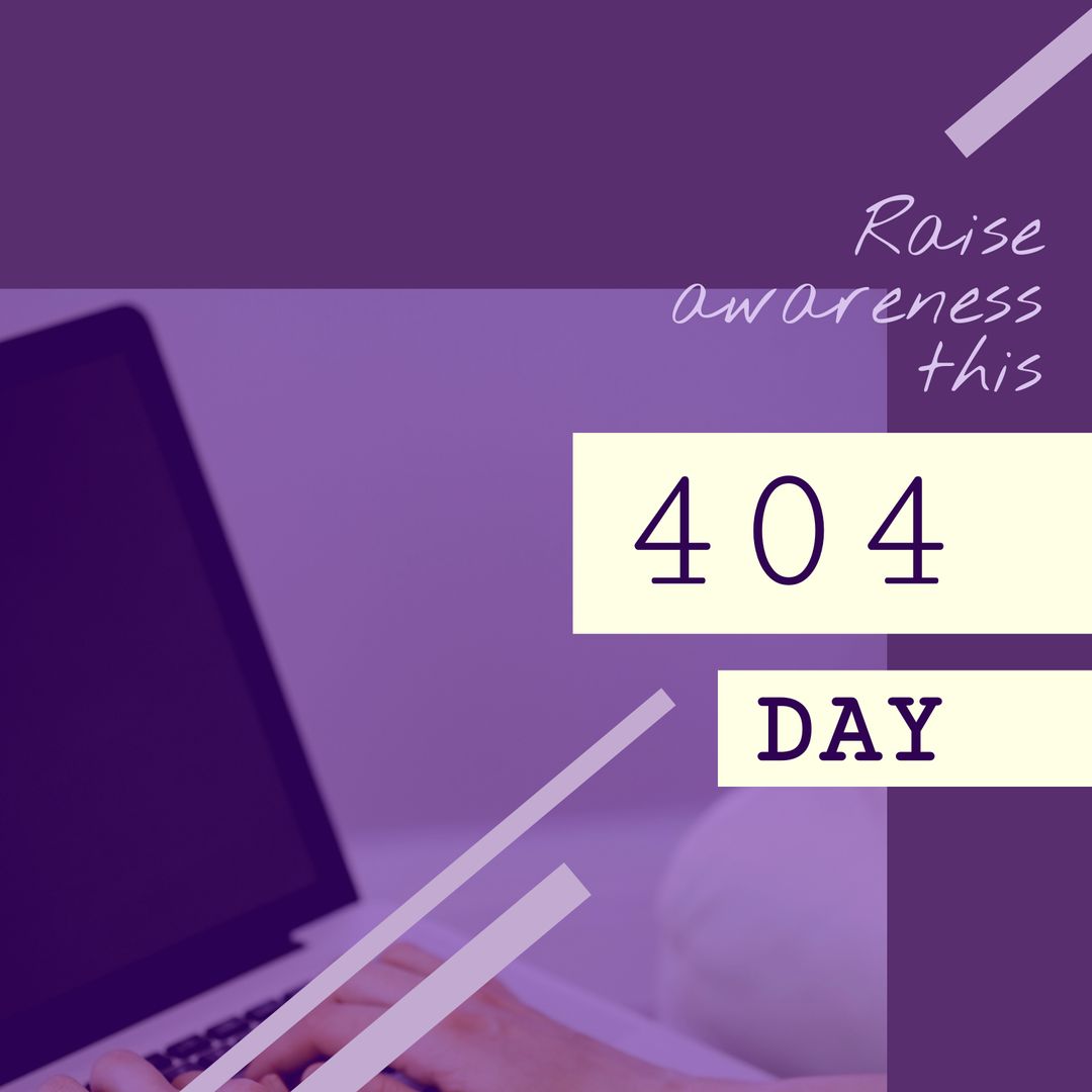 Raise Awareness on 404 Day Concept with Laptop Background