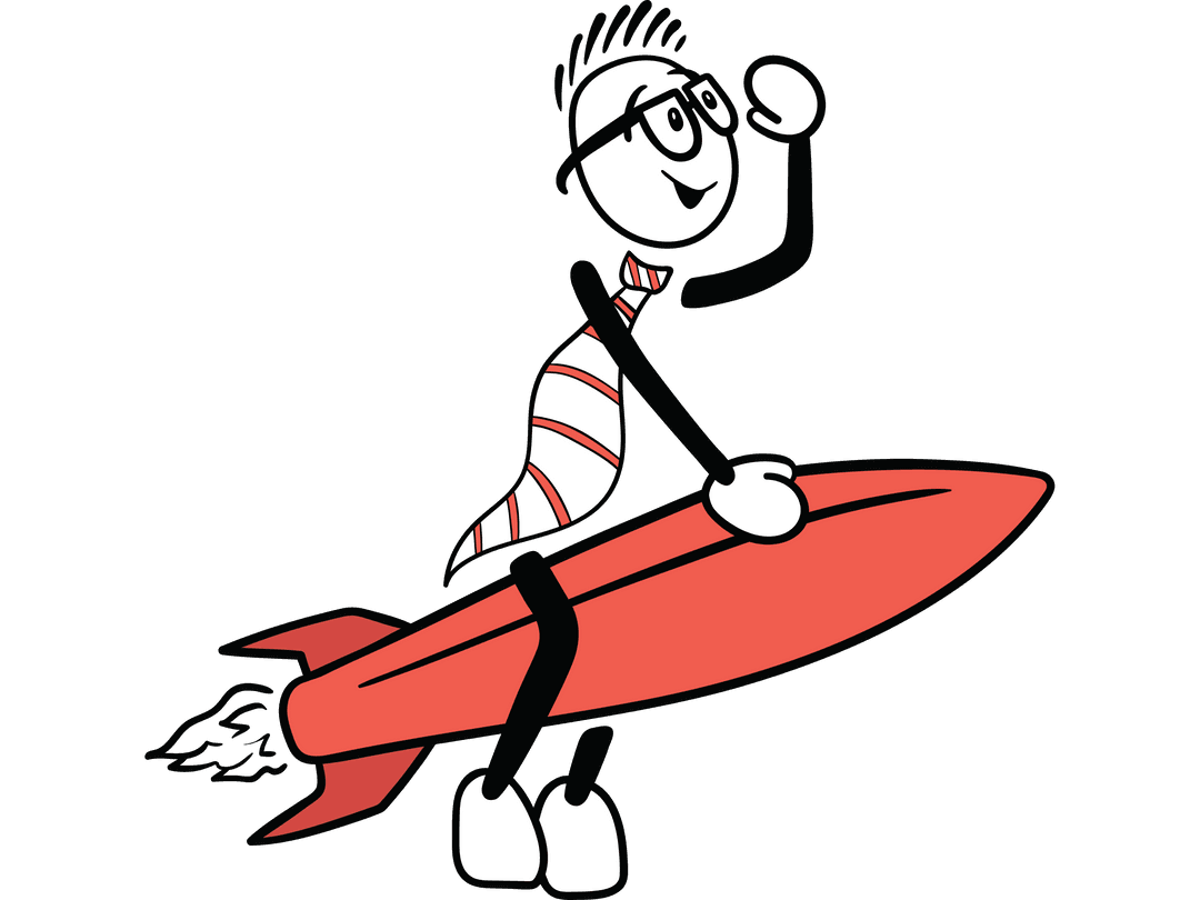 Creative Businessman on Rocket Icon Transparent Illustration