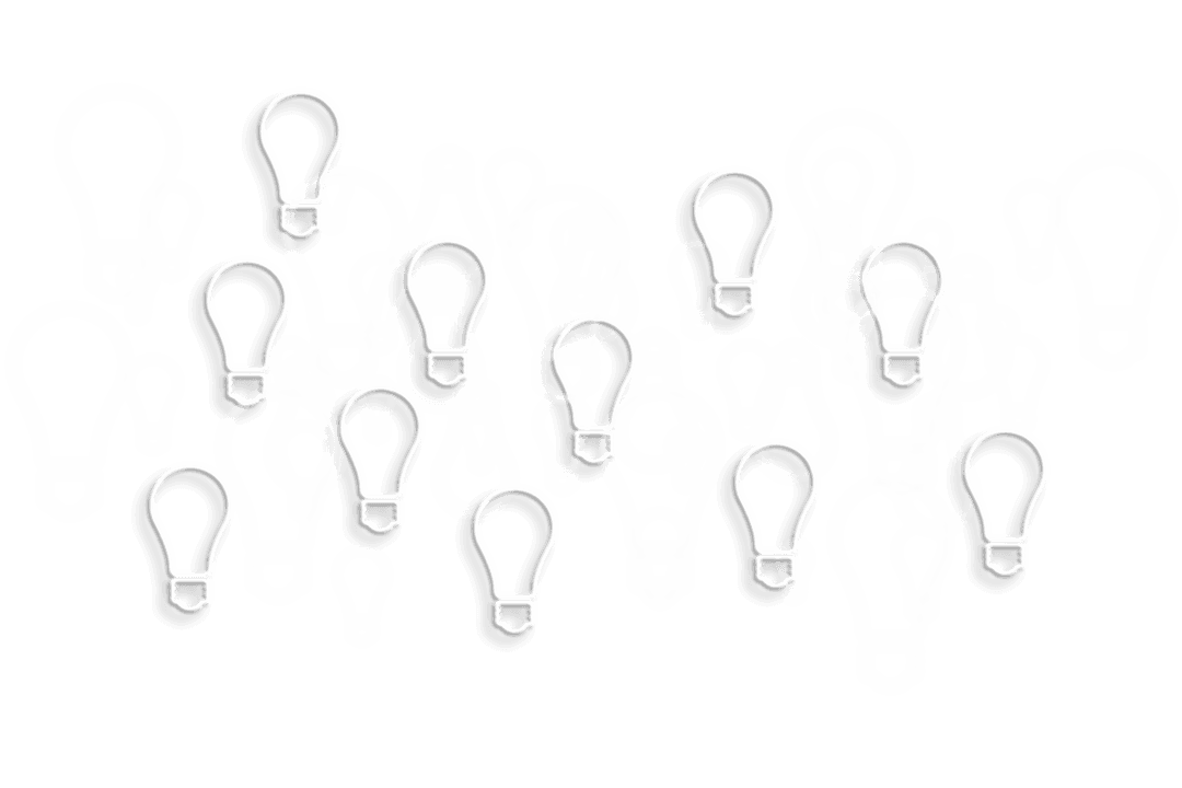 Transparent Bulb Symbols Indicating Creativity and Innovation