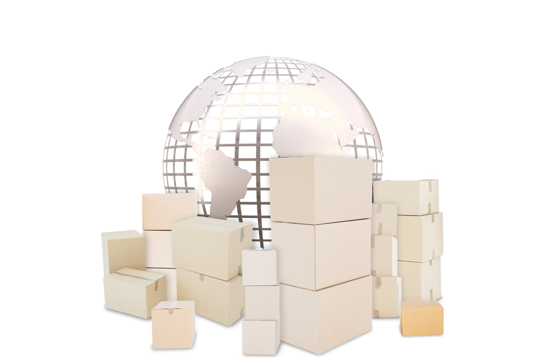 Transparent Globe and Carton Boxes Illustrating International Online Shopping Concept - Download Free Stock Images Pikwizard.com