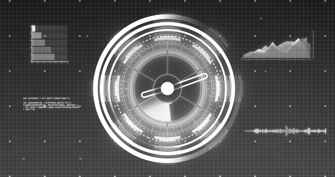 Abstract Digital Clock and Data Visualization Interface - Free Images, Stock Photos and Pictures on Pikwizard.com