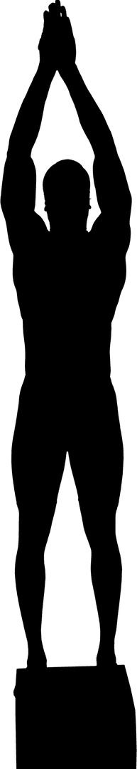 Dynamic Swimmer Jumping Silhouette on Transparent Background