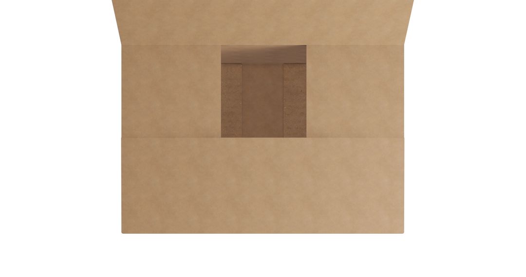 Overhead View of Empty Brown Cardboard Box for Shipping