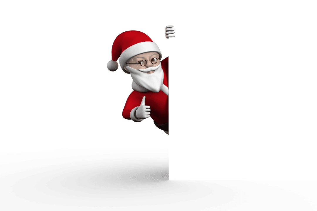 Transparent Santa Claus Giving Thumbs Up