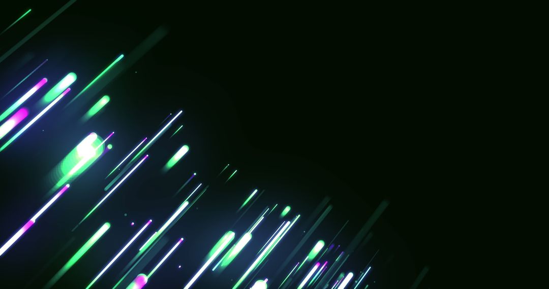 Dynamic Light Trails on Black Background Abstract Digital Art