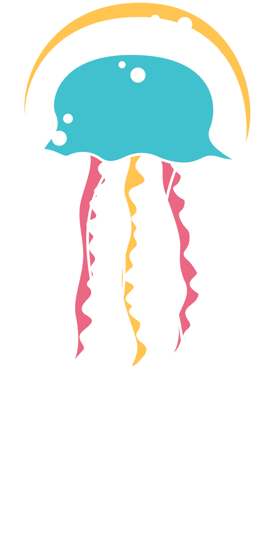 Whimsical Jellyfish on Transparent Background