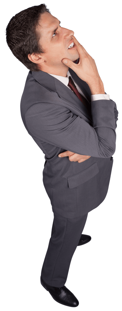 Transparent Businessman Pondering Concept