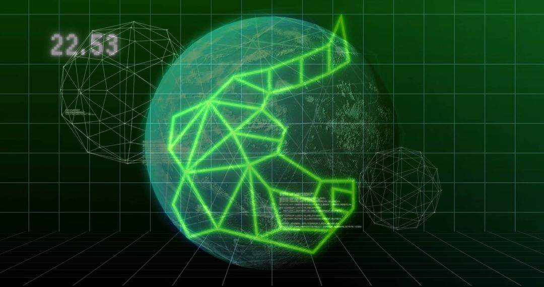 Futuristic Digital Data Process Illustrating Global Cyber Security