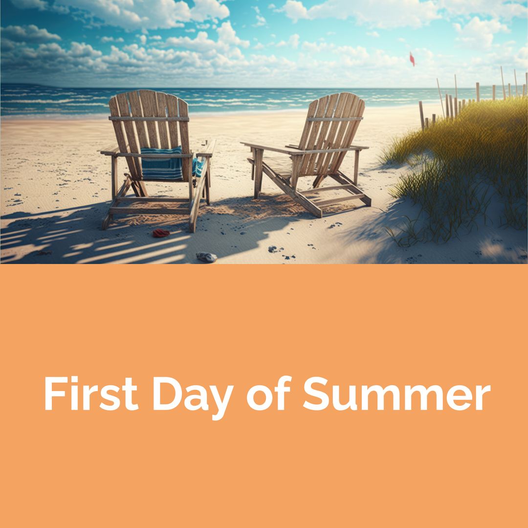 Beach Relaxation with Deckchairs Under Bright Sun
