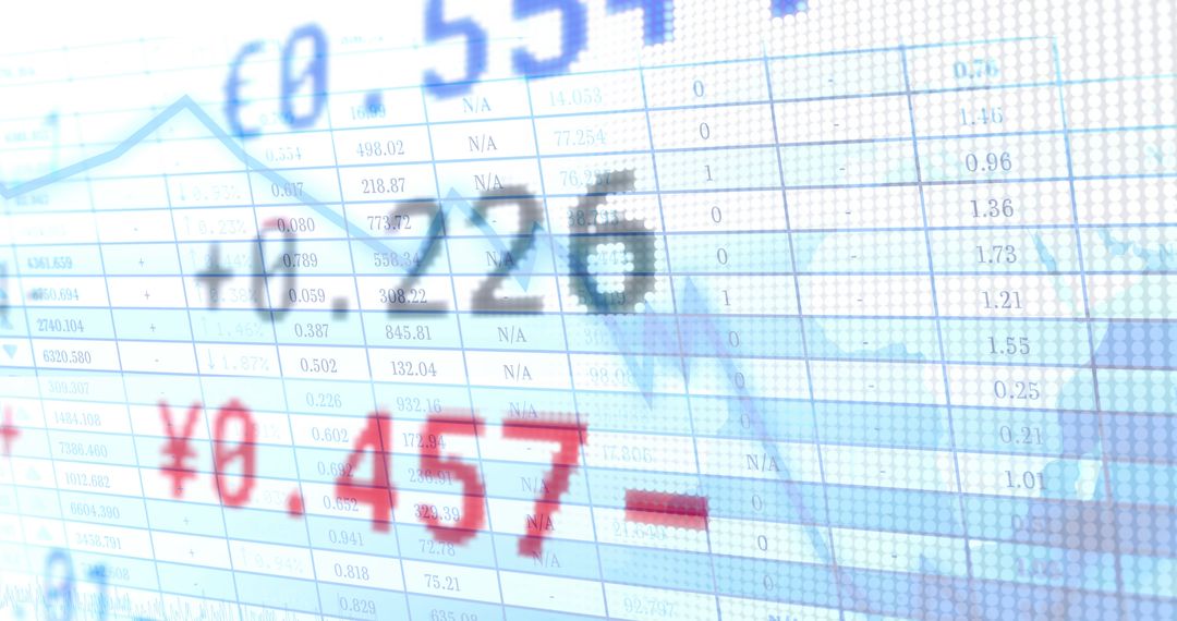 Digital Stock Market Display with Rising Trend Graph