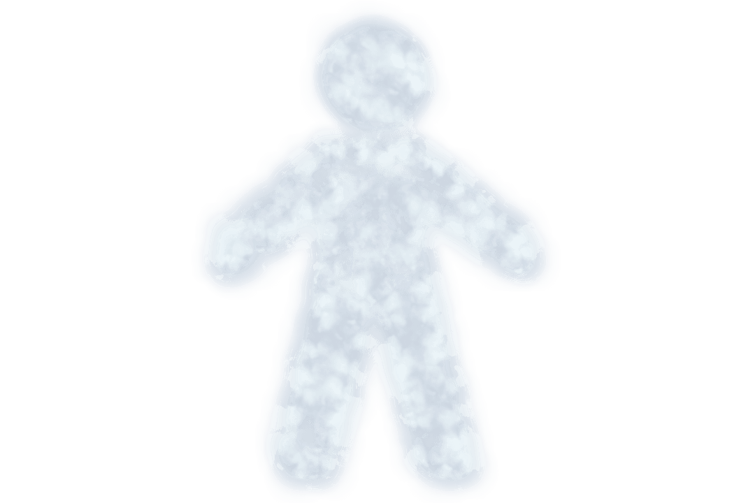 Cloud-like Human Silhouette on Transparent Background