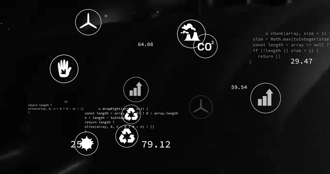 Virtual Dashboard with Environmental Icons and Metrics