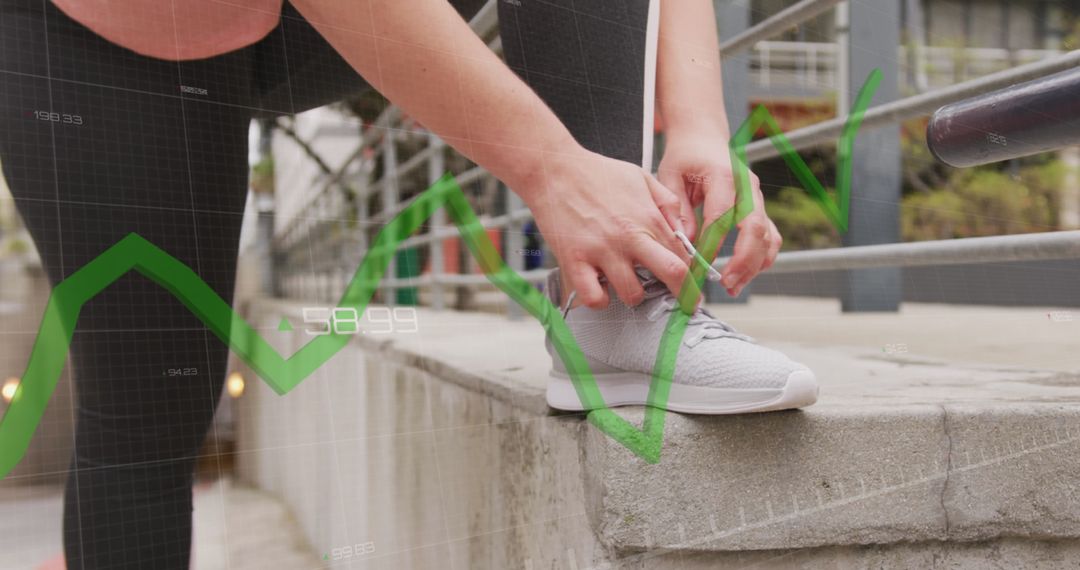 Athlete with Data Overlay: Fitness and Analytics Concept