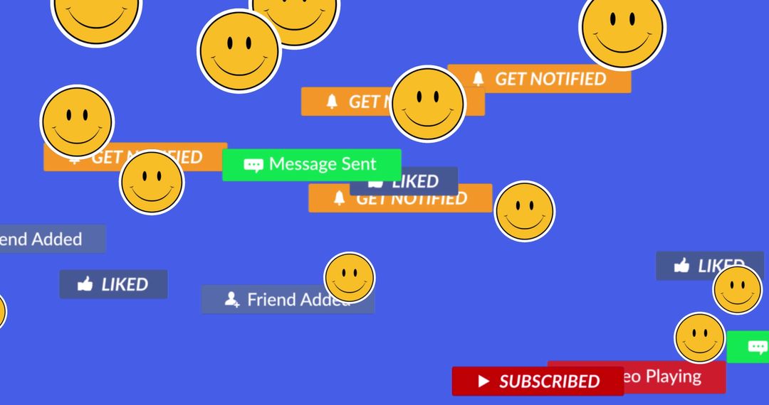 Colorful Social Media Icons and Notifications on Purple Background