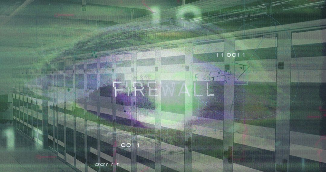 Digital Firewall Overlapping a Globe in Data Center