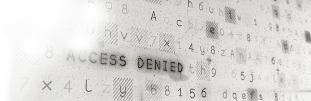 Access denied text with mixed letters on transparent background