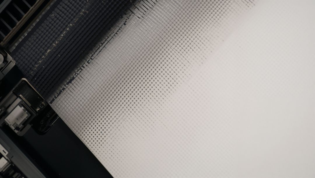 Tilted LCD Diffuser Panel with Halftone Dot Texture and Ribbon Cable Macro