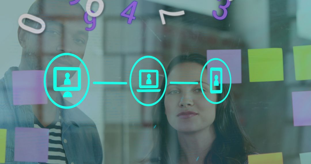 Diverse Office Team Brainstorming Digital Technology Concepts