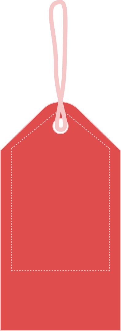 Red Tag Illustration with Copy Space on Transparent Background