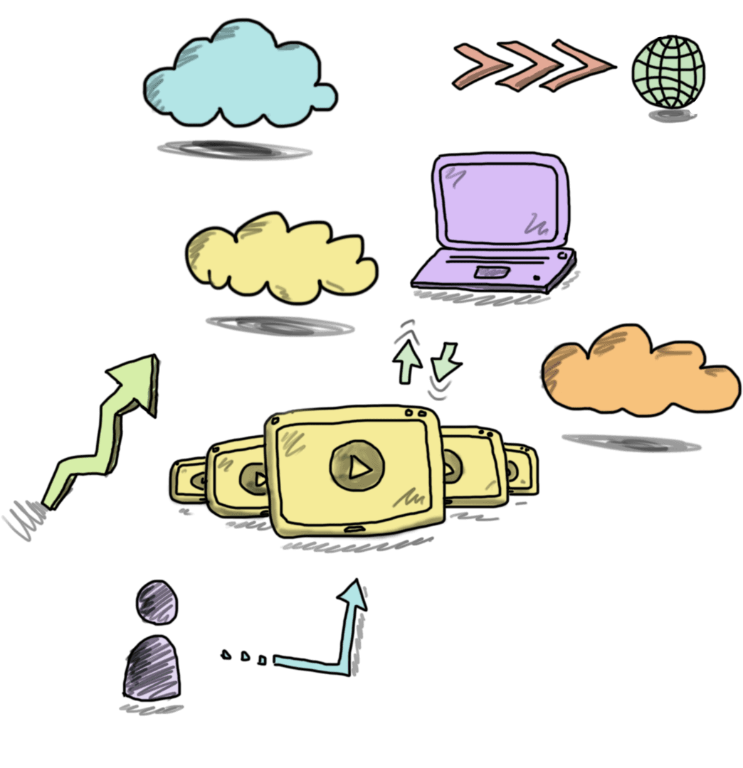 Transparent Concept of Business and Cloud Computing Illustration