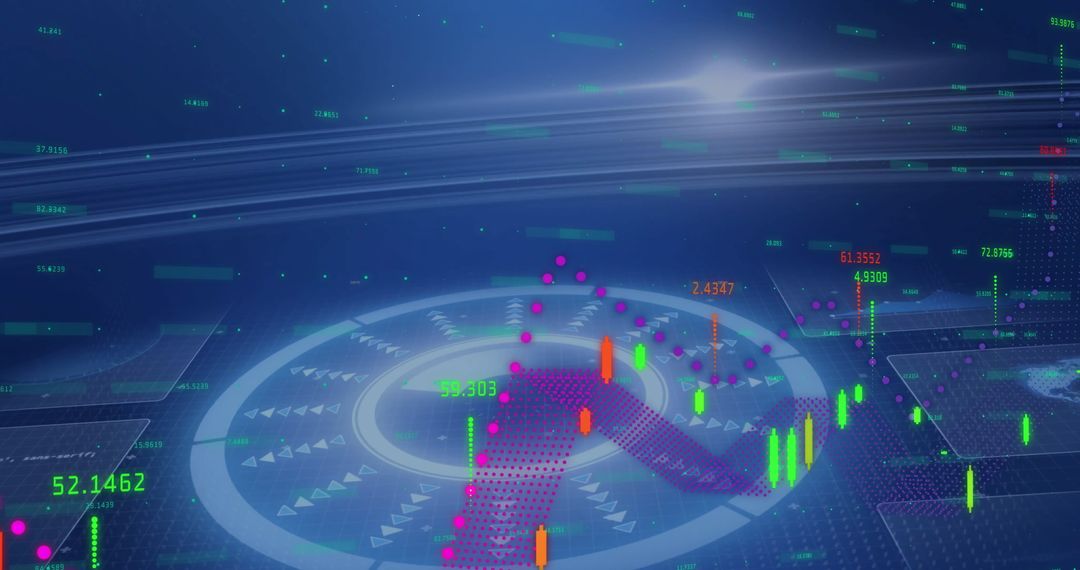 Futuristic Data Visualization Interface with Holographic Platform