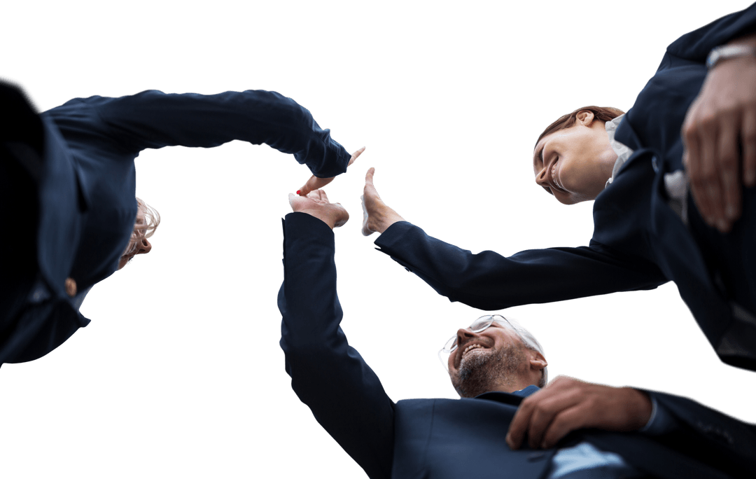 Low Angle Business Team High Five Transparent Background