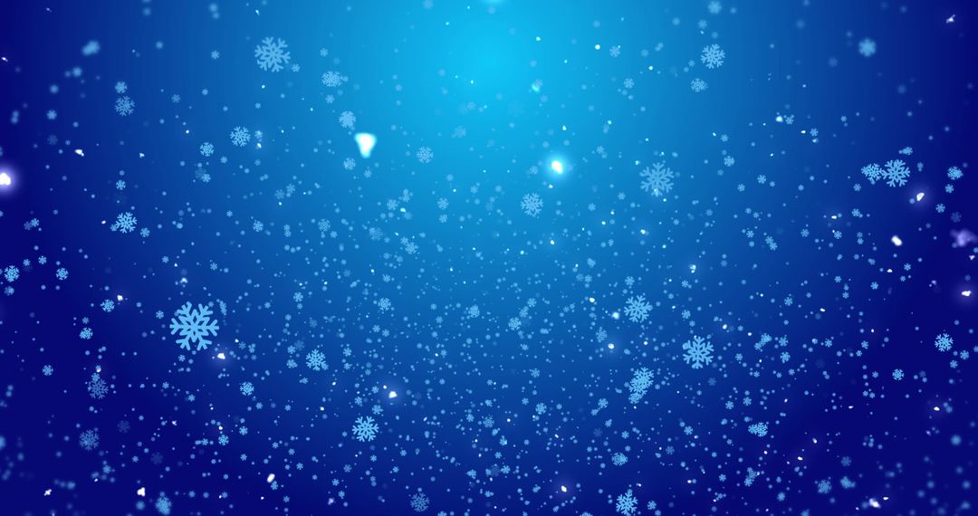 Stylized Snowflakes on Gradient Blue Winter Backdrop
