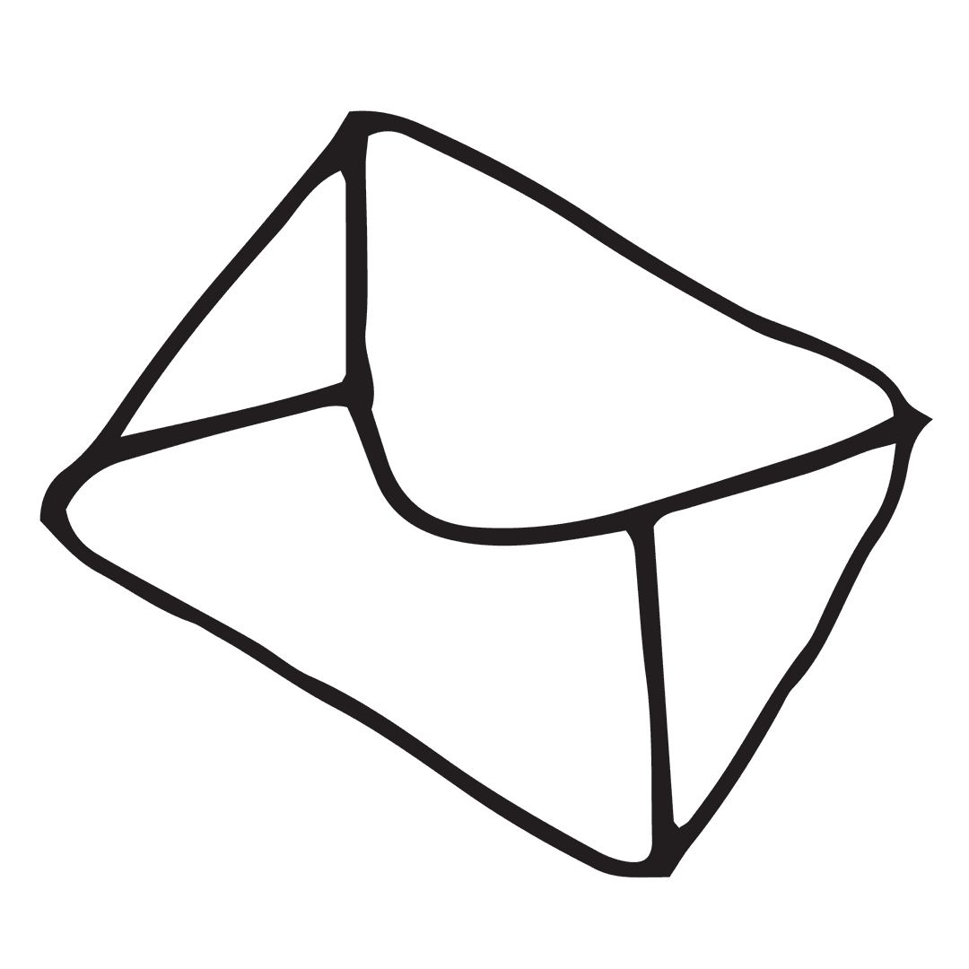 Transparent Illustration of Black Envelope Icon with Copy Space
