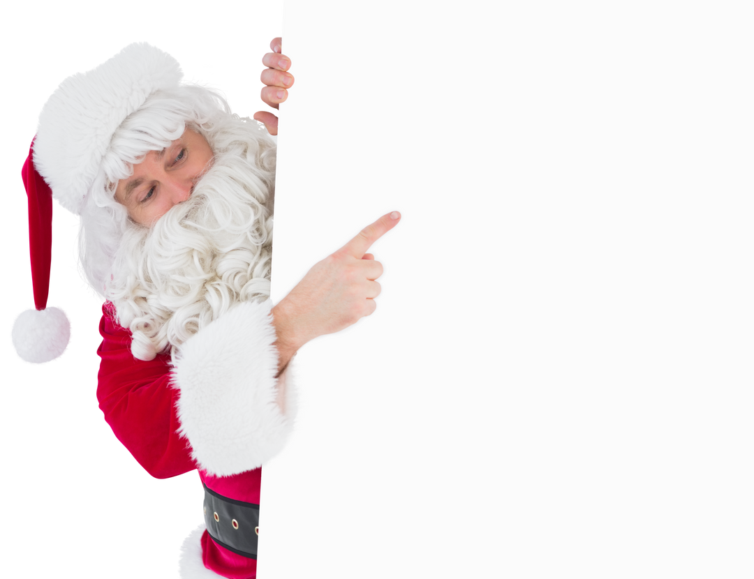 Transparent Holiday Santa Claus Holding Blank Sign - Download Free Stock Images Pikwizard.com