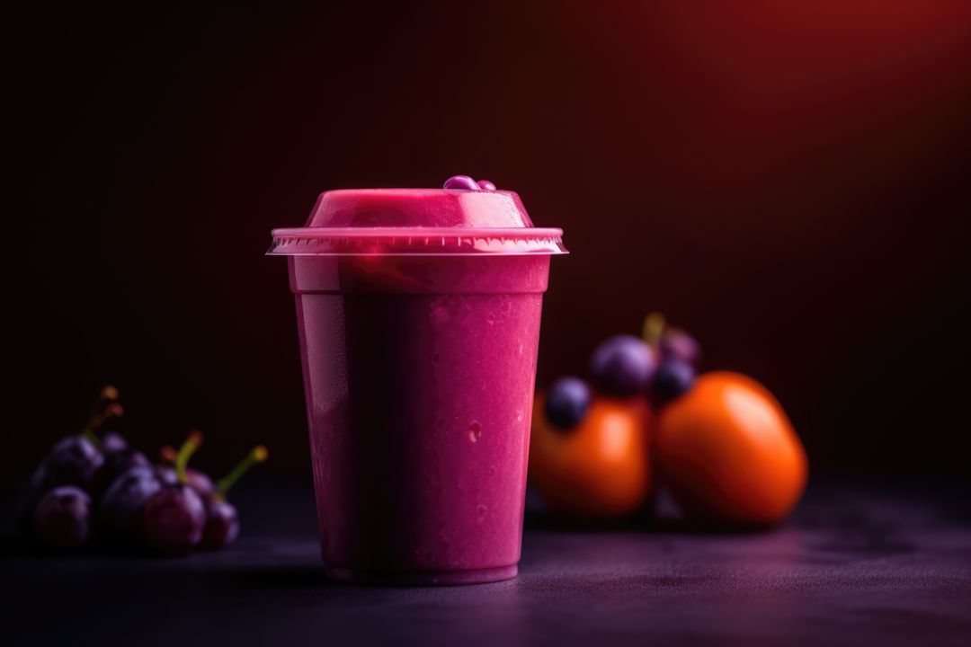 Fruit smoothie and fresh fruit on black background, created using generative ai technology - Free Images, Stock Photos and Pictures on Pikwizard.com