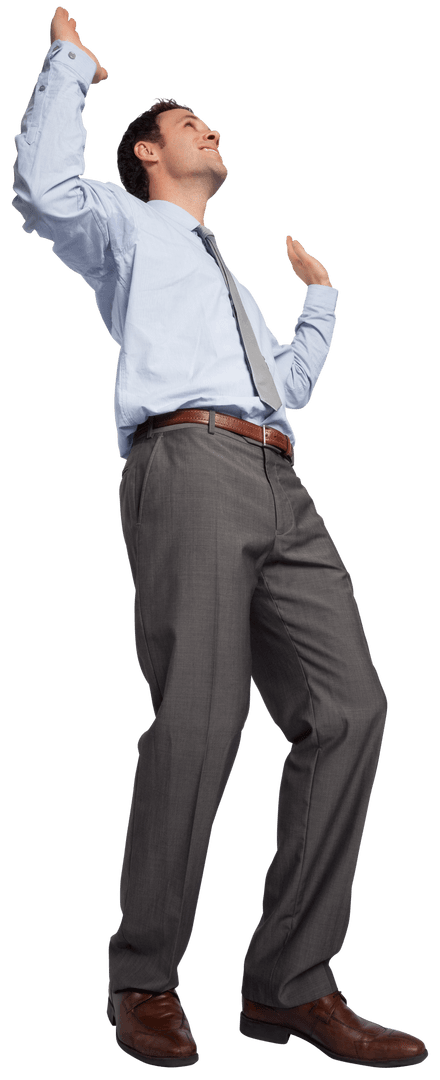 Businessman Celebrating Success With Enthusiastic Pose Transparent