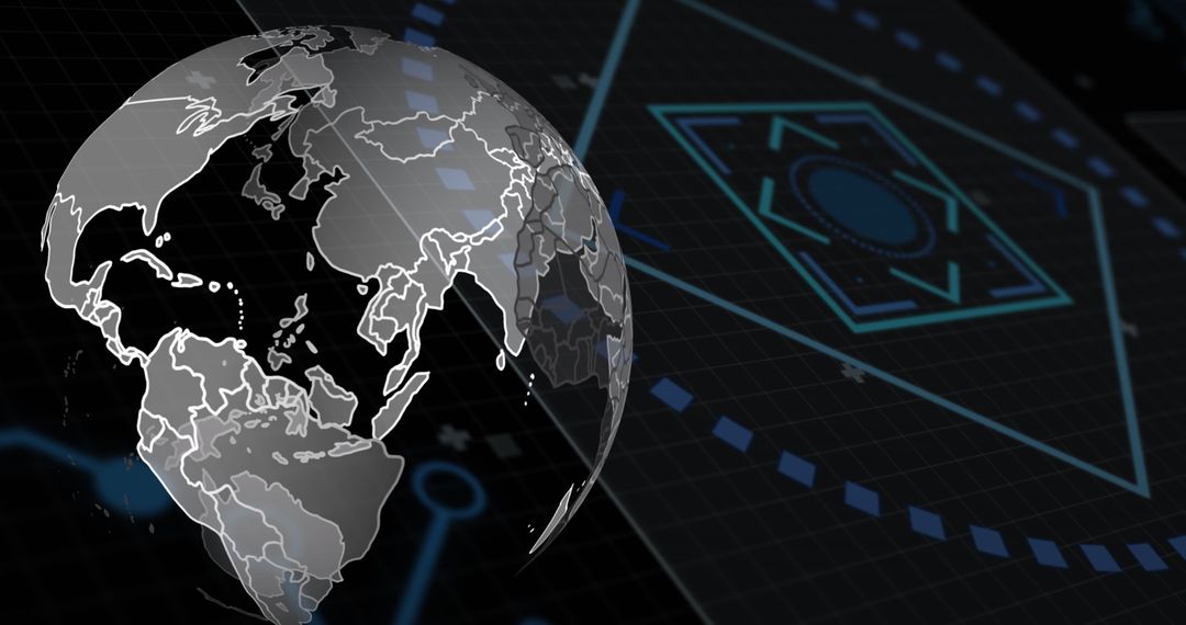 Spinning Globe with Digital Map Highlighting Global Connectivity