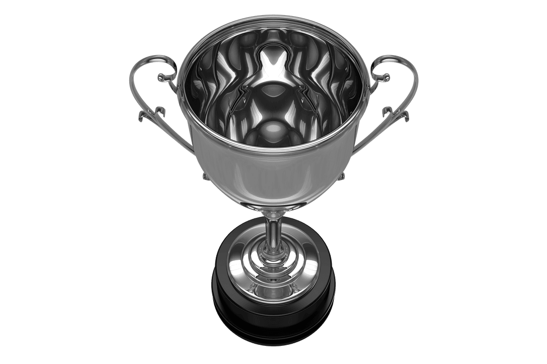 Silver Trophy Cup on Transparent Background for Awards and Achievements