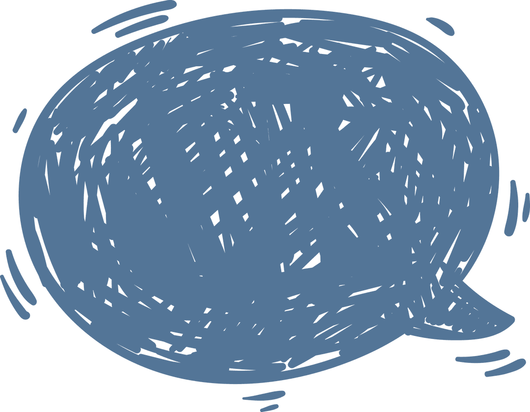 Vintage Blue Speech Bubble on Transparent Background