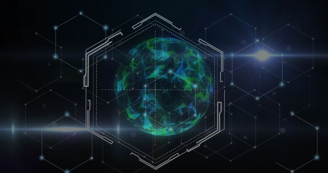 Digital Globe with Abstract Network Connections