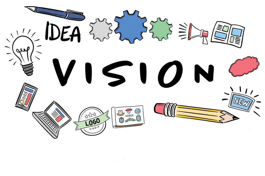 Digital Illustration of Creativity and Innovation Icons on Transparent Background