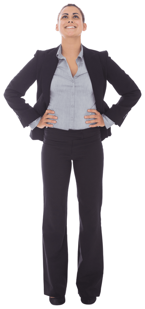 Confident Businesswoman Standing with Positive Expression Transparent Background