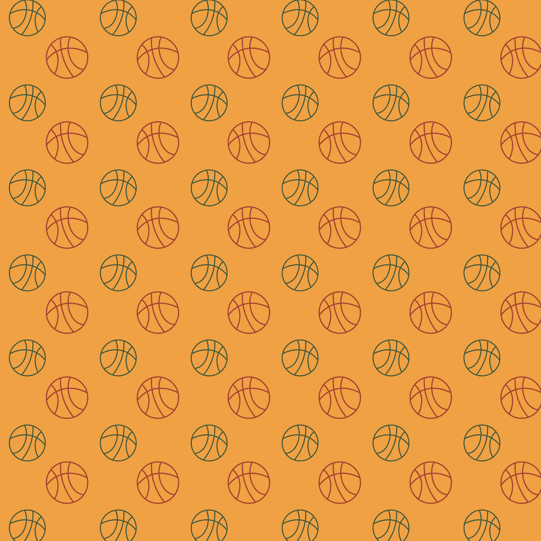 Transparent Basketball Pattern with Orange Background